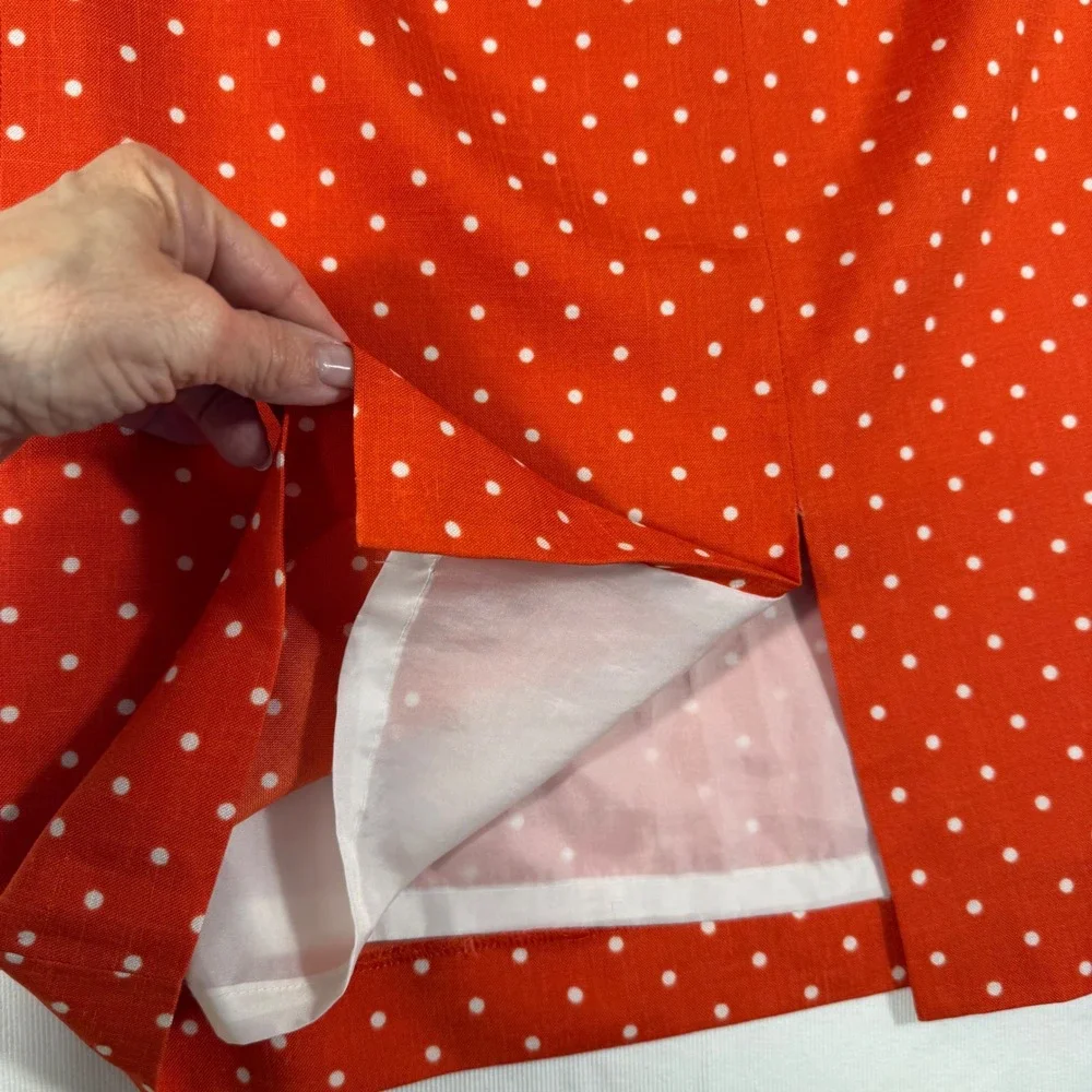 Weinberg Paris Skirt Suit Vintage Red White‎ Polka Dot Short Sleeve Blazer Set